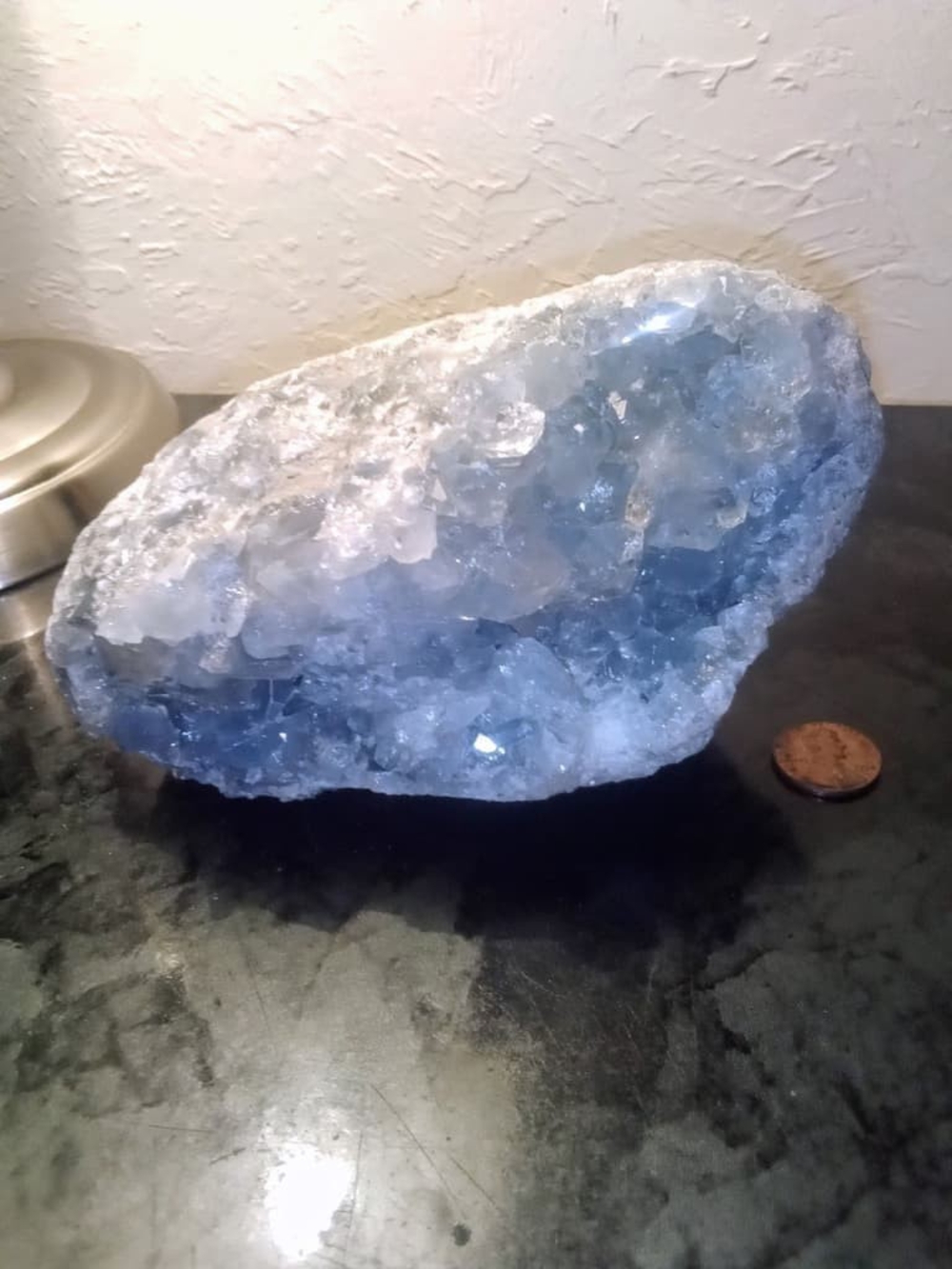 Natural Blue Celestite Crystal Cluster 1612g - Picture 1 of 8